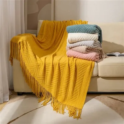 Pletena deka od jacquard riblje kosti